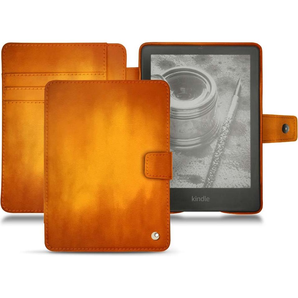 Noreve Lederschutzhülle Wallet (Kindle Paperwhite), eReader Zubehör, Orange