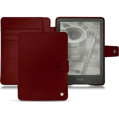 Noreve Lederschutzhülle Wallet (Kindle Paperwhite), eReader Zubehör, Rot