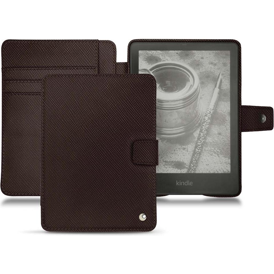 Noreve Lederschutzhülle Wallet (Kindle Paperwhite), eReader Zubehör, Braun