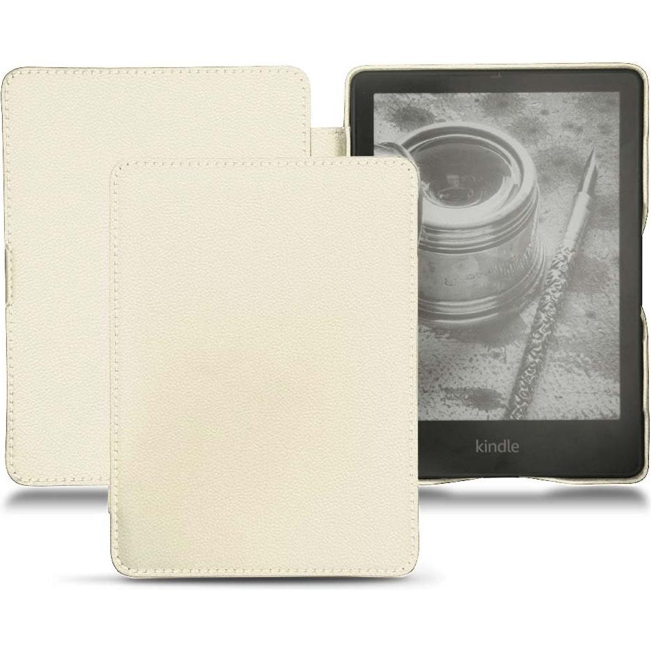 Noreve Lederschutzhülle horizontal (Kindle Papewhite (2021)), Tablet Hülle, Weiss