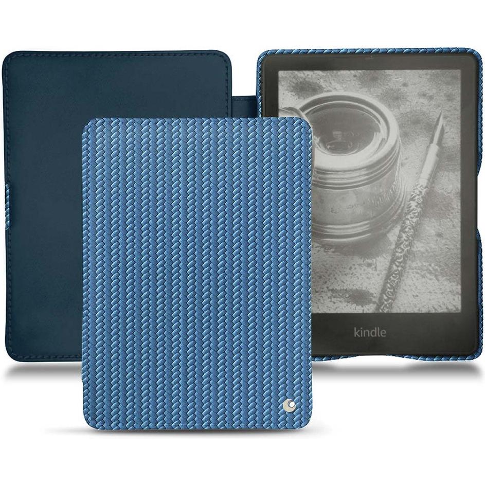 Noreve Lederschutzhülle horizontal (Kindle Papewhite (2021)), Tablet Hülle, Blau