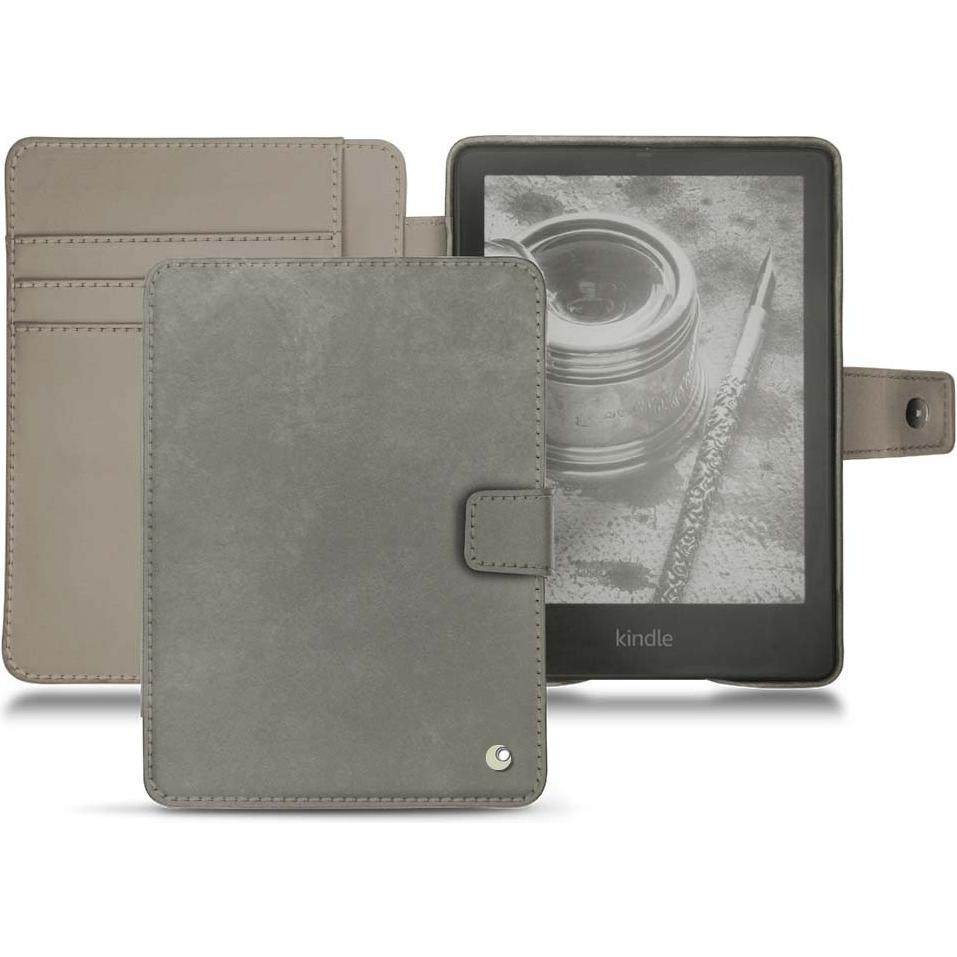 Noreve Lederschutzhülle Wallet (Kindle Paperwhite), eReader Zubehör, Grau
