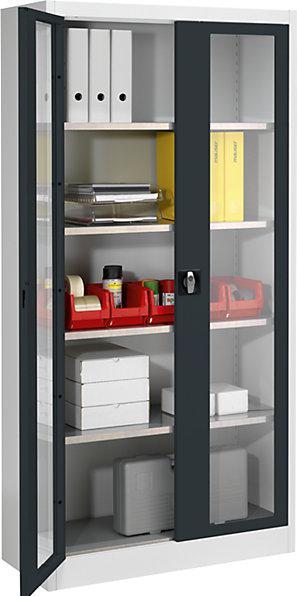 Produktbild Mauser Sichtfenster-Flügeltürschrank (95 cm, 195 cm)