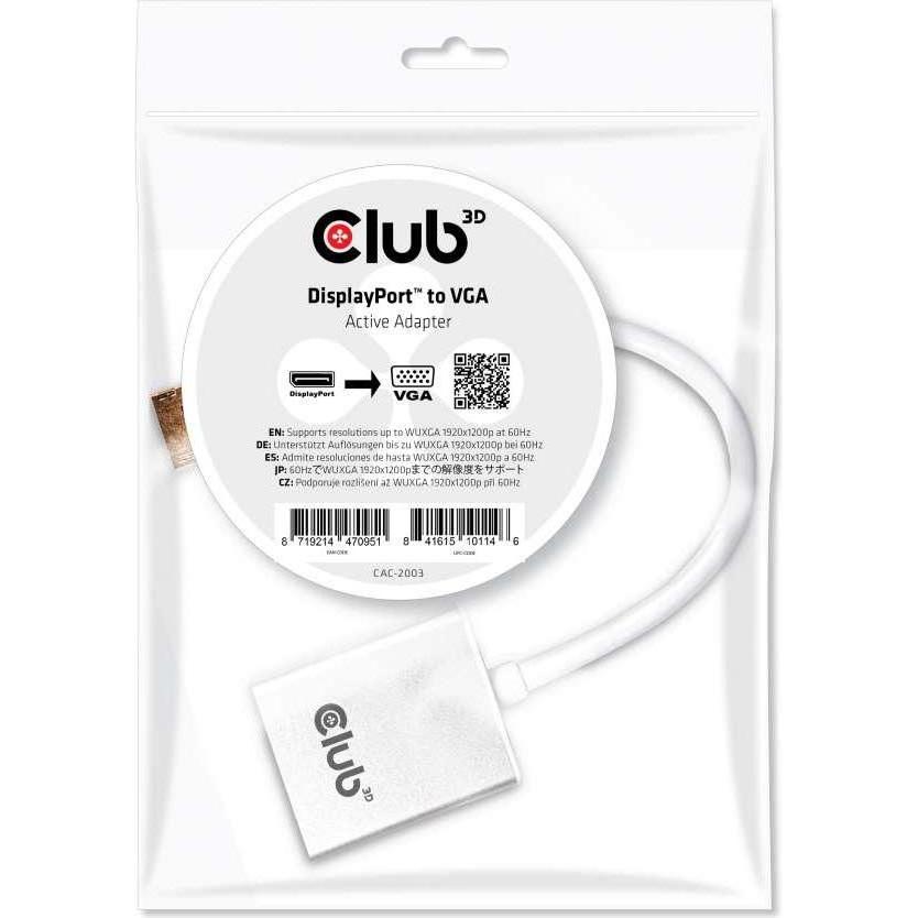 Club 3D Adapter DisplayPort VGA ak, Notebook Ersatzteile
