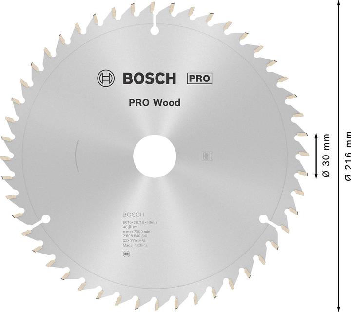 Produktbild Bosch Professional Zubehör PRO Wood Kreissägeblatt, 216 x 2.8 x 30 mm