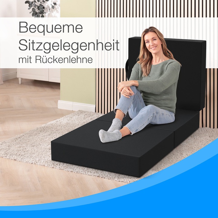 Actual product image Bestschlaf Klappmatratze, 3-teilige Faltmatratze, Reisebett, Gästematratze (90 x 200 cm, Foam core)