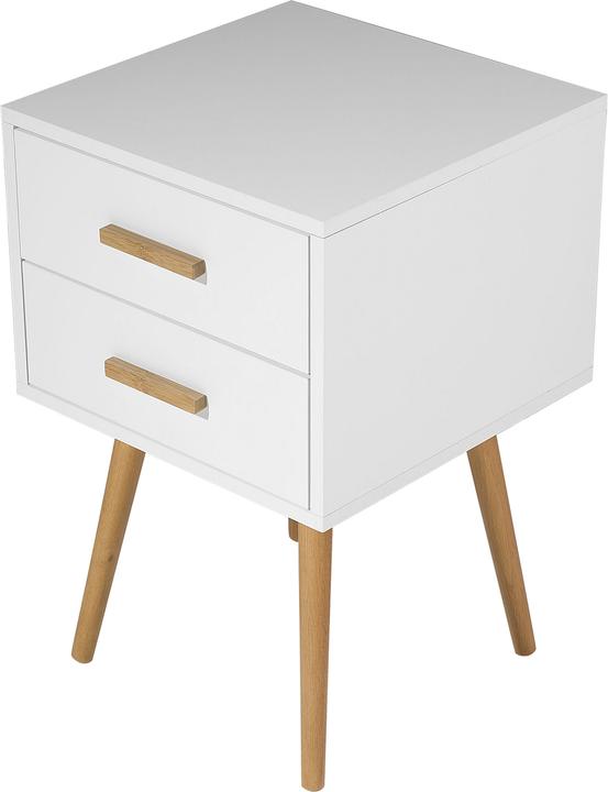 Produktbild Beliani Nachttisch weiss 2 Schubladen ALABAMA klein (40 x 40 x 61 cm)