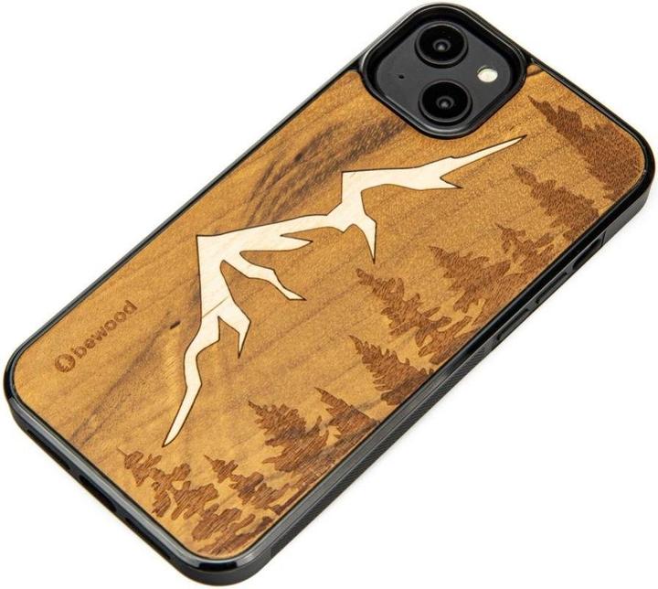 Actual product image Bewood Wooden case for iPhone 15 Plus Imbuia Mountains (Apple iPhone 15 Plus)