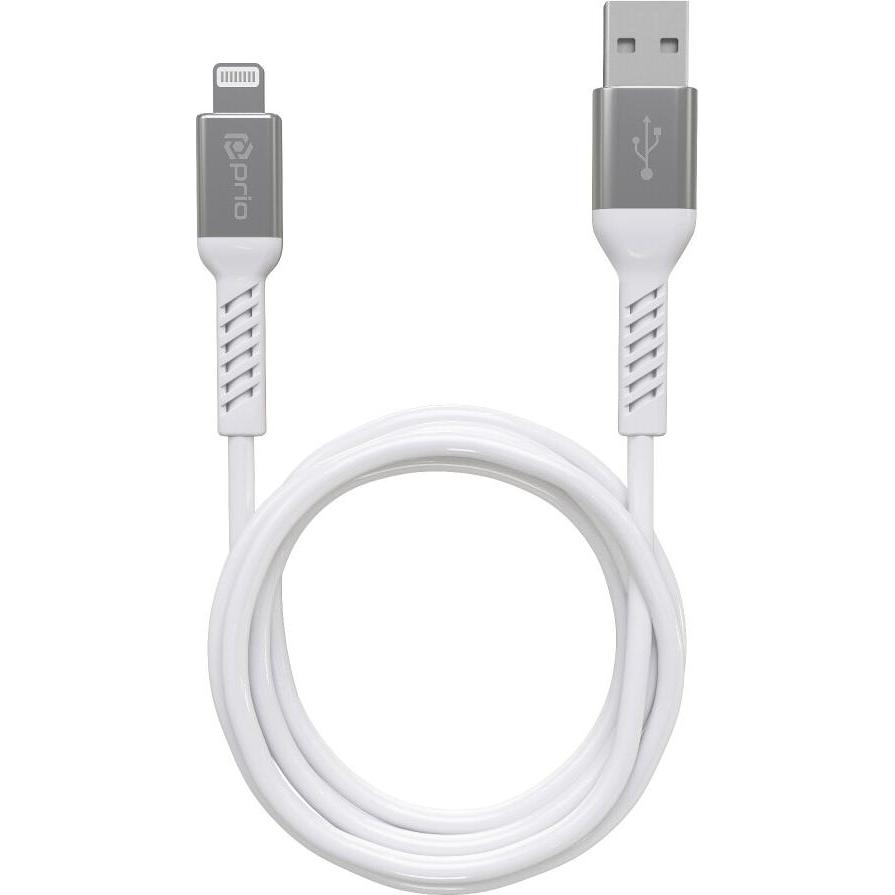 Thumbnail - prio Charge & Sync USB A to Lightning Cable MFi certified 1.2m white (1.20 m), USB Kabel