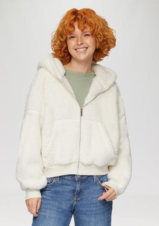 Produktbild s.Oliver Sweatshirt Oversized Sweatjacke aus Teddy-Plüsch (M)