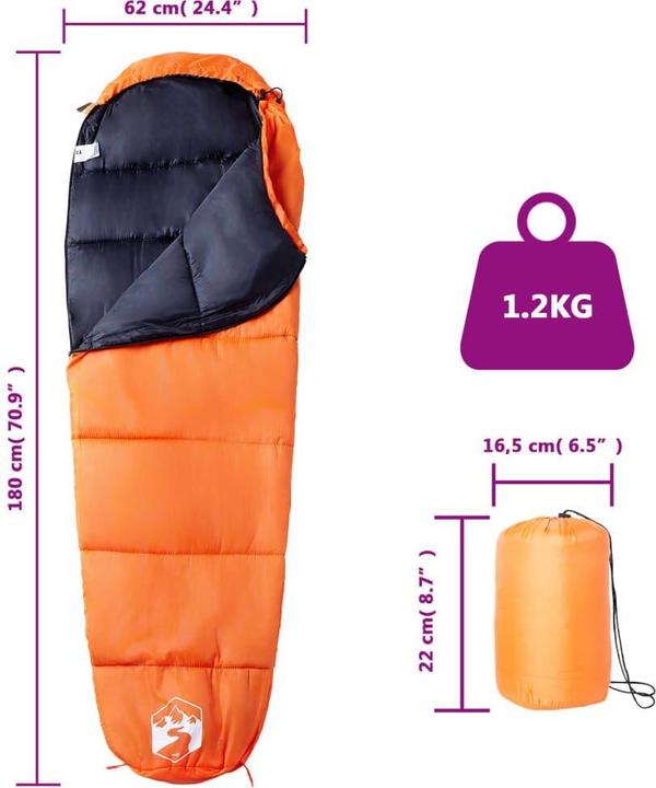 Produktbild vidaXL Mumienschlafsack (180 cm)
