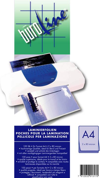 Image du produit BüroLine Feuilles de plastification - standard (A4, 100 pièce(s), 80 µm)
