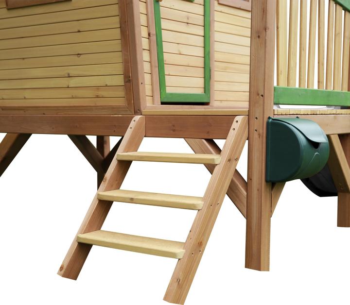 Produktbild Axi Robin Speelhuis in Bruin/Groen - Met Verdieping en Grijze Glijbaan - Speelhuisje voor de tuin / buit