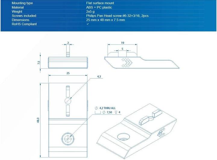 Productafbeelding Teltonika PR5MEC12 - 10 g - 25 mm - 48 mm - 7,5 mm (Montageset)