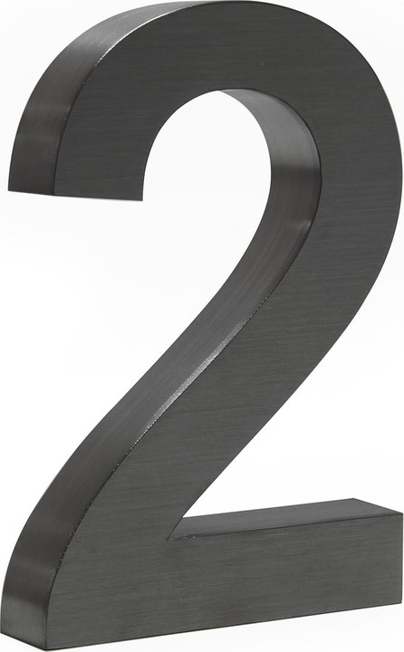Produktbild Wiltec Hausnummer 2 Edelstahl Hausnummer modern 3D-Design rostfrei