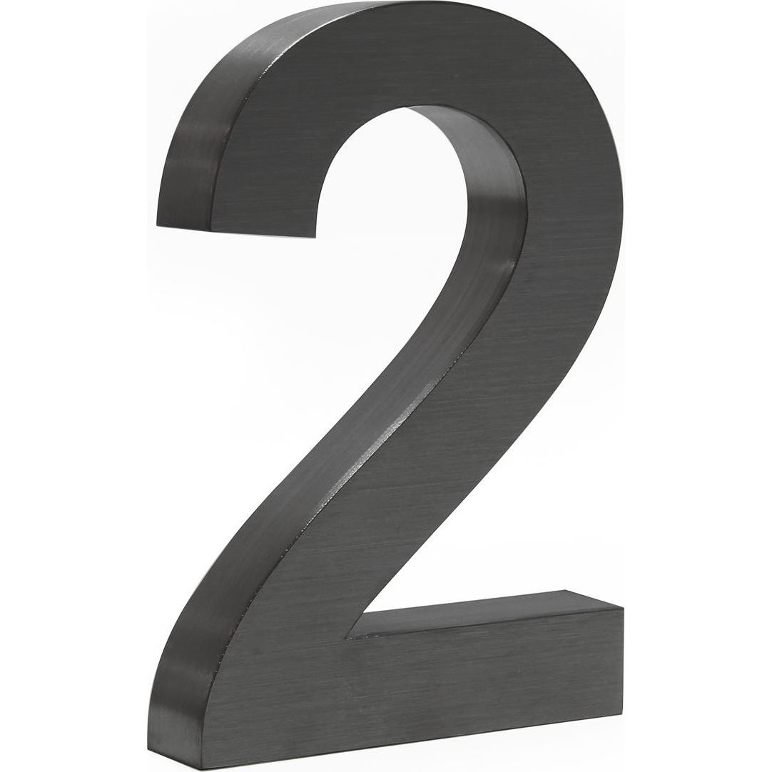 Wiltec, Hausnummer + Türschild, Hausnummer 2 Edelstahl Hausnummer modern 3D-Design rostfrei