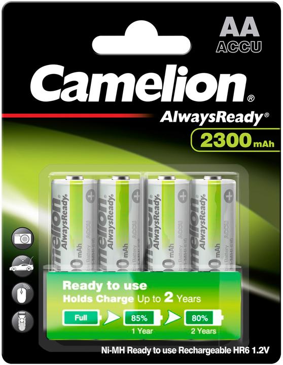 Produktbild Camelion AA/HR6, 2300 mAh, Always Ready-Akkus Ni-MH, 4 Stk. (4 Stk., AA, 2300 mAh)