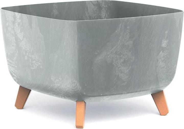 Prosperplast Gracia Square Concrete Effect Flower Pot 39x39cm (39 x 61 x 27 cm)