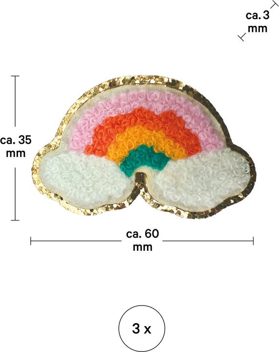Produktbild I Am Creative Aufnäher Iron on patch Regenbogen (3 Stk., 6 x 3.50 cm)