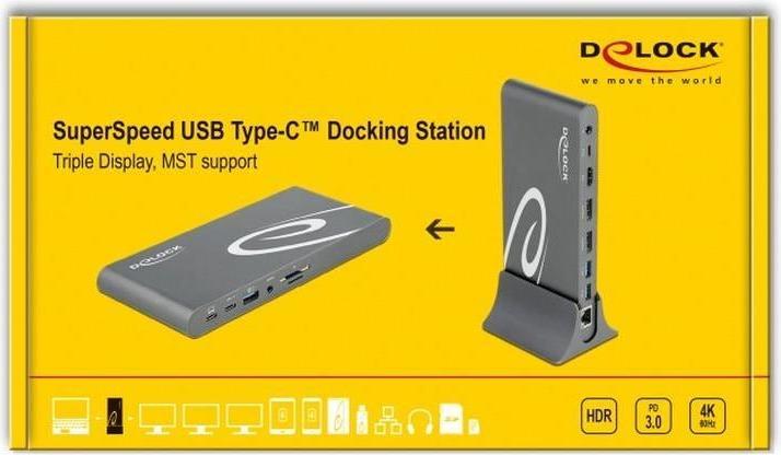 Immagine prodotto Delock Docking station USB-C - USB/SD/LAN/HDMI/DP (USB-C, 1 Porti)