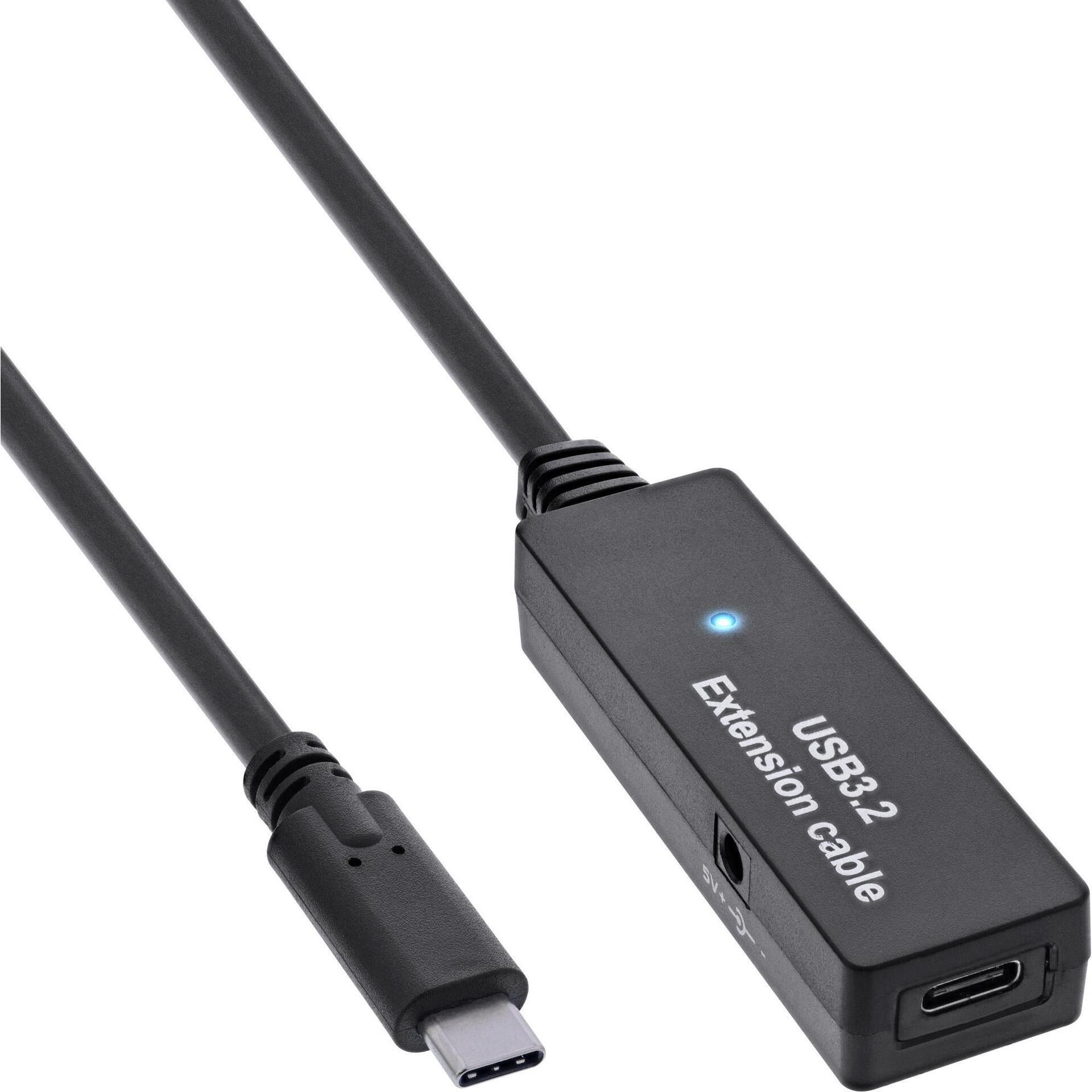 InLine USB 3.2 Gen.1 Aktiv-Verlängerung (5 m, USB 3.2 Gen 1), USB Kabel