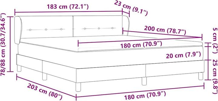 Produktbild vidaXL Boxspringbett (180 x 200 cm)