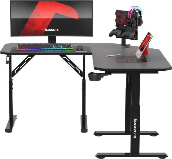 Produktbild Huzaro Verstellbarer Eck-Gaming-Schreibtisch Hero 7.3 Schwarz 140 cm