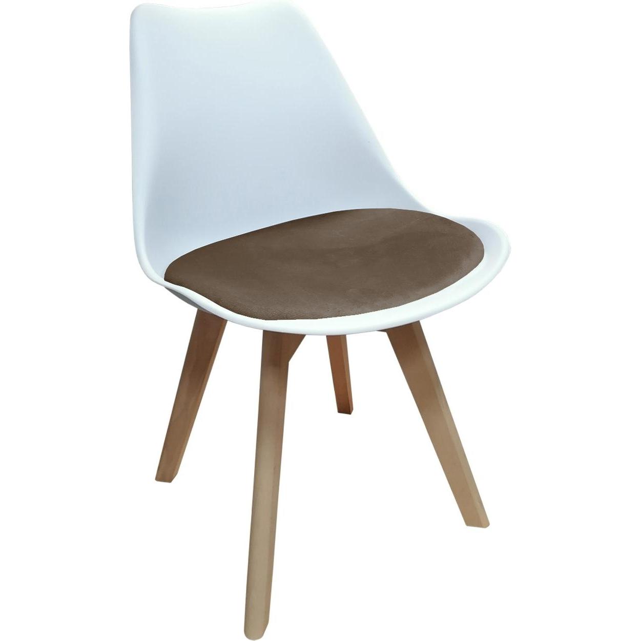 HTI-Living, Stühle, Esszimmerstuhl Samt Atlanta Weiss/Braun