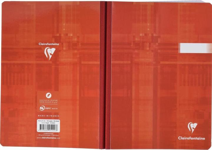 Image du produit Clairefontaine Carnet de notes avec dos en lin (A5, Quadrillé, Couverture souple)