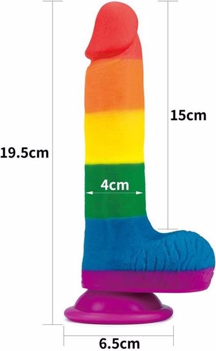 Actual product image Lovetoy Dildo Prider Liquid Silicone 7.5"