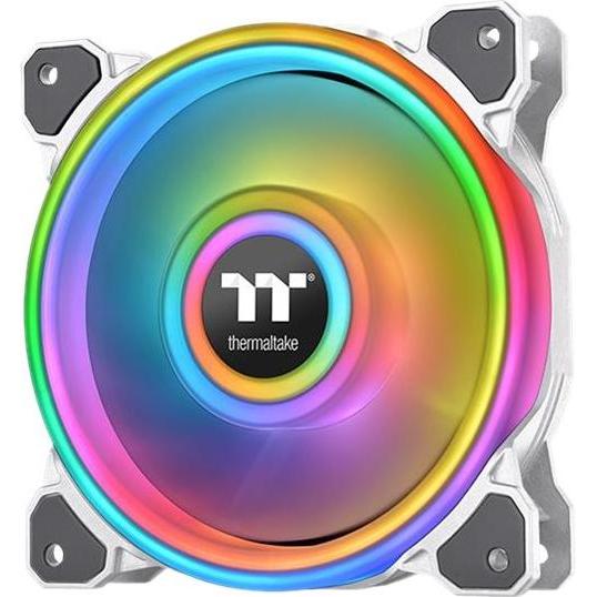 Thermaltake Riing Quad 14 RGB PWM Single Pack (no controller) (140 mm, 1 x), PC Lüfter, Weiss