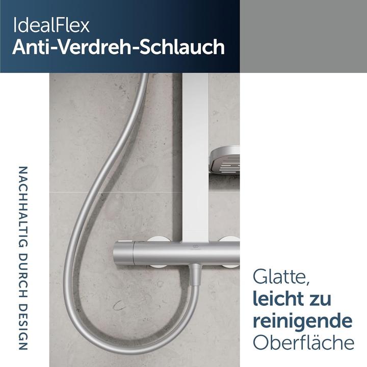 Produktbild Ideal Standard Duschsystem Alu+: Ceratherm Brausethermostat 2 Ablagen, 2F-Handbrause, 2F-Kopfbrause