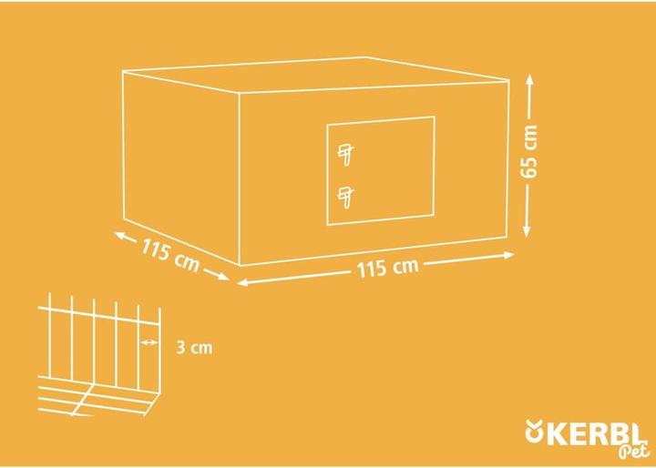 Immagine prodotto Kerbl Recinto per esterni con barriera di fuga 115x115x65cm, con rete di protezione