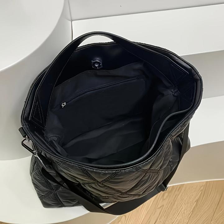 Immagine prodotto Only-Bags.Store Tote bag trapuntata in puffer di tendenza, borsa a tracolla in nylon a rombi, borsa morbida e