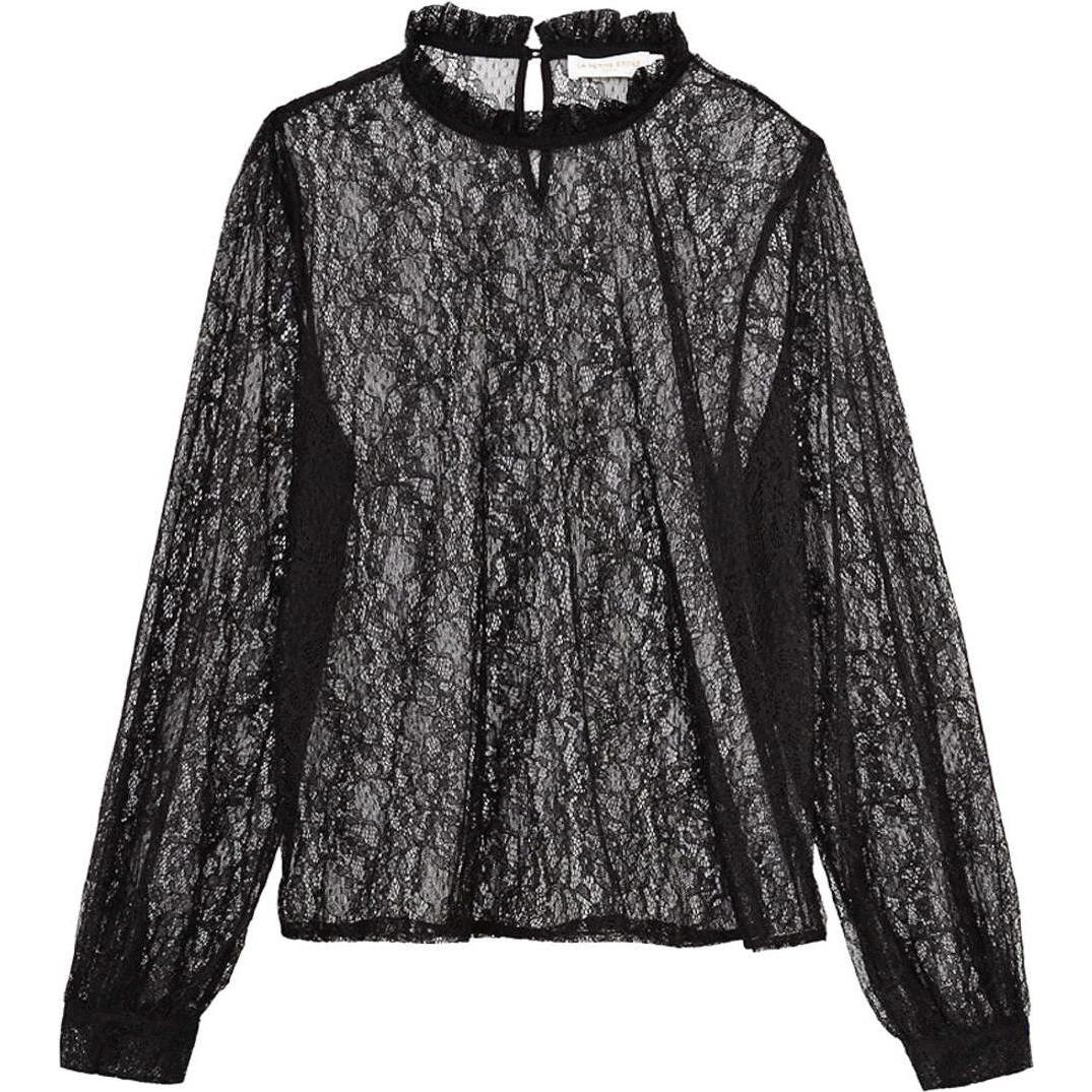 La Petite Étoile, Damen, Bluse, spitzenbluse, damen ordilla, Schwarz, (38)