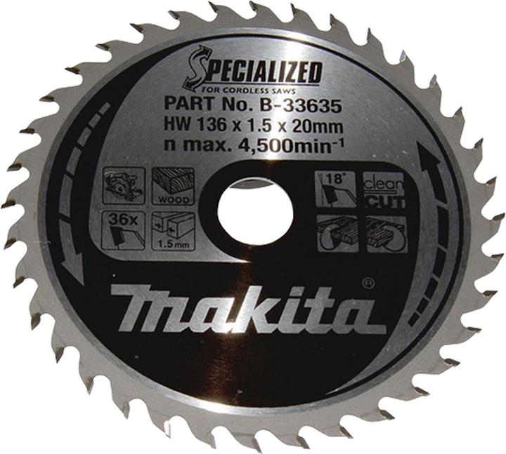 Actual product image Makita SPECIALIZED circular saw blade 136