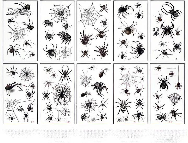 Produktbild Nibib Halloween Spinnen Tattoos