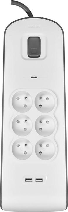 Actual product image Belkin BSV604ca2m White 6 AC outputs 2 m (6 x, CEE 7/5, 2 m)