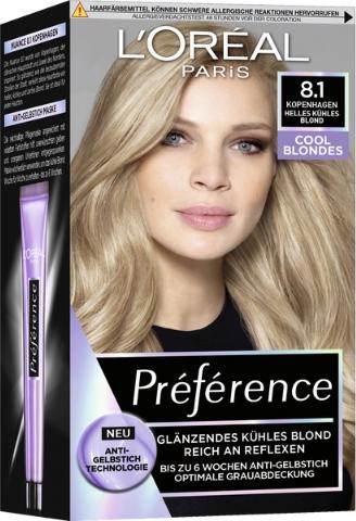 Image du produit L'Oréal Paris Loreal, Préférence, teinture pour cheveux 8.1, 1 pièce