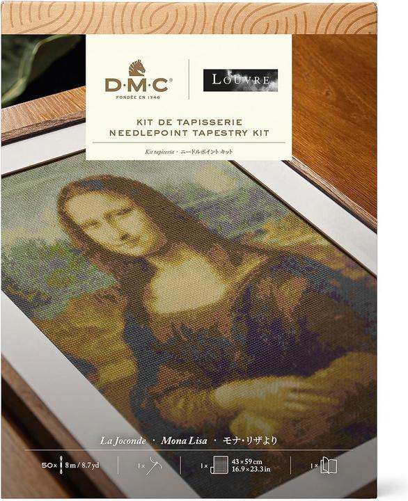 Actual product image DMC DIY embroidery set Mona Lisa by Leonardo Da Vinci