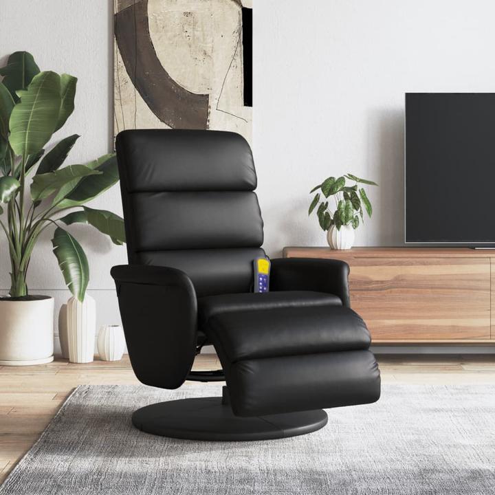 Image du produit VidaXL Fauteuil de massage avec repose-pieds Noir Similicuir,Couleur