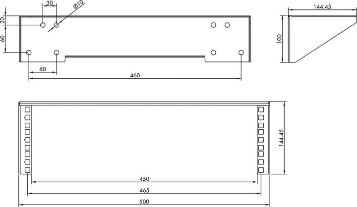 Immagine prodotto Value Montaggio a parete/sottopensile da 19". 3he