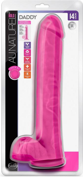 Actual product image Blush Novelties Au Naturel Bold Daddy Realistic 14 Inch Suction Cup Harness Compatible FlexiShaft Se