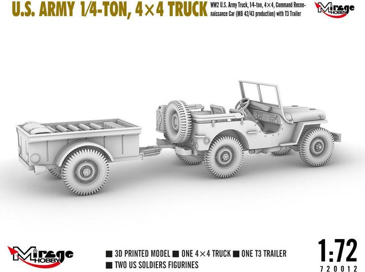 Produktbild Mirage Hobby U.S. ARMY 1??4??TON, 4×4 TRUCK