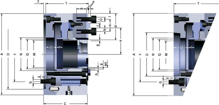 Produktbild Röhm Kraftspannfutter KFD-HS 110, 3-Backen, Kreuzversatz, Zylindrische Zentrieraufnahme