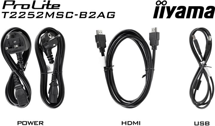 Produktbild iiyama 54.5cm (21,5") T2252MSC-B2AG 16:9 Touch HDMI+2USB+DP (1920 x 1080 Pixel, 21.50")