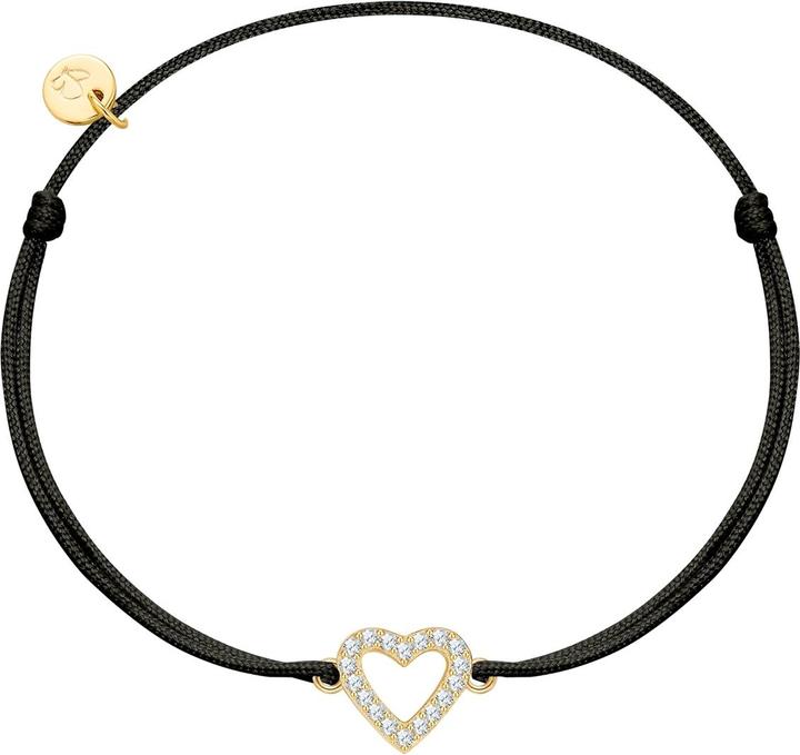 Immagine prodotto Glanzstücke München Bracciale cuore in tessuto - 36416 (22 cm, Argento, Tessuto)
