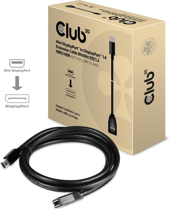 Actual product image Club 3D Mini DisplayPort — DisplayPort (1 m)