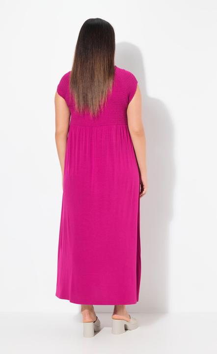 Produktbild Ulla Popken Kleid, A-Linie, gesmokt, Carré-Ausschnitt, Halbarm (60)