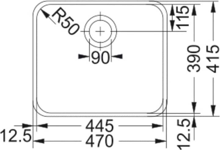 Produktbild Franke Edelstahlspüle Largo LAX 110-45 (Unterbauspüle, 41.50 cm, 47 cm)